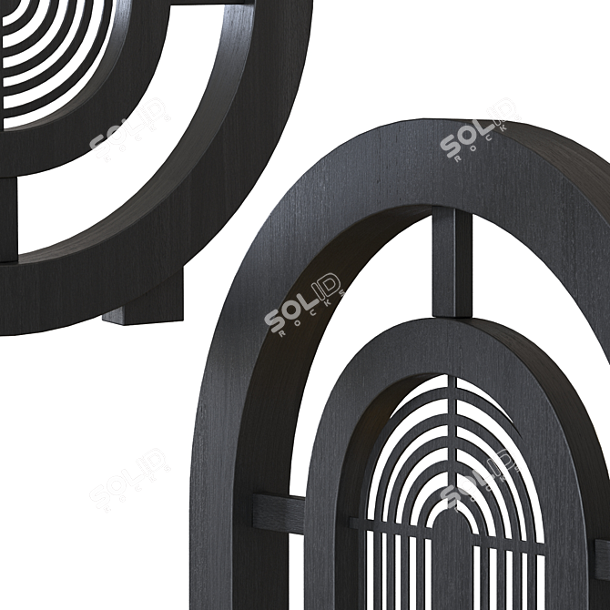 Decorative Divider Screen, Wood Material 3D model image 3