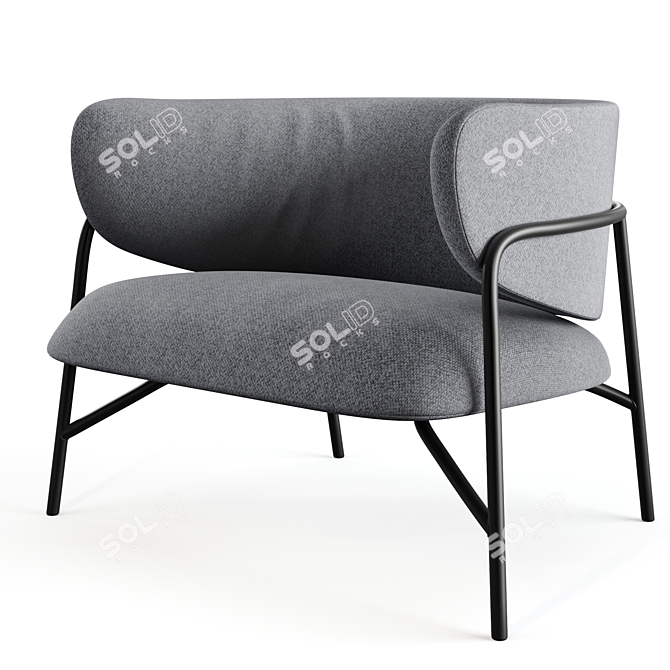 Sleek Samurai Armchair Design 3D model image 1