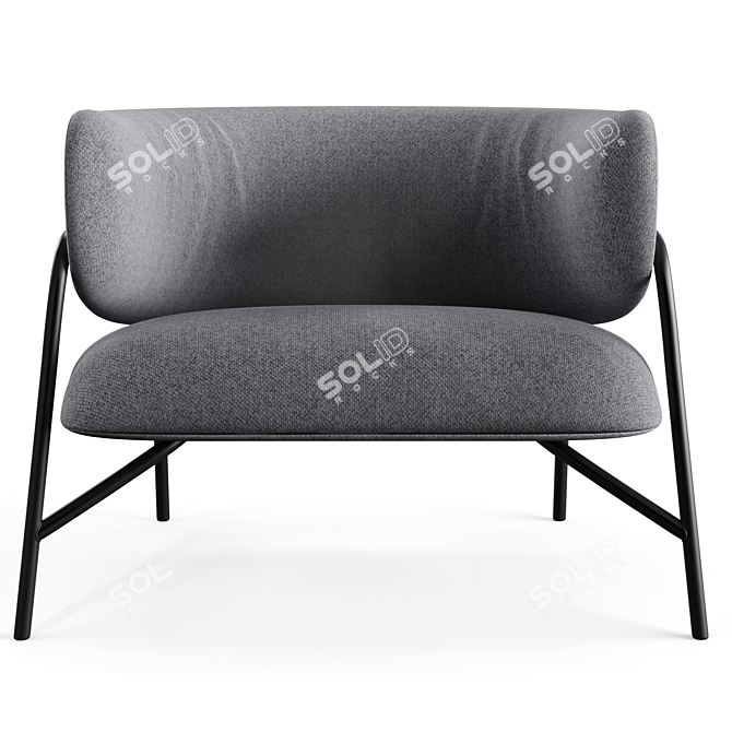 Sleek Samurai Armchair Design 3D model image 2