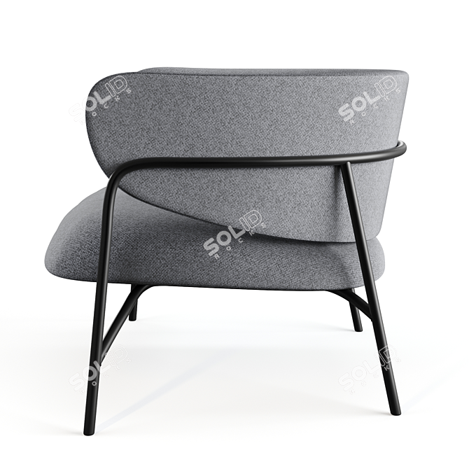 Sleek Samurai Armchair Design 3D model image 3