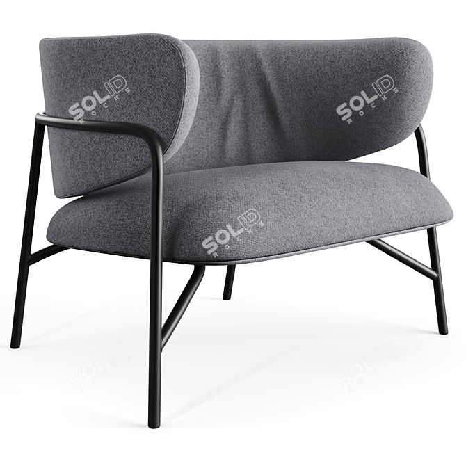 Sleek Samurai Armchair Design 3D model image 4