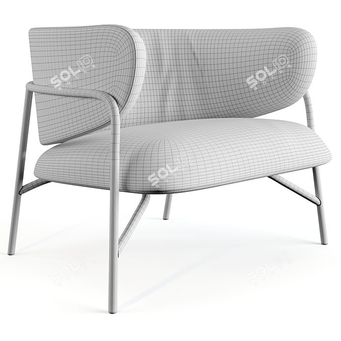 Sleek Samurai Armchair Design 3D model image 5