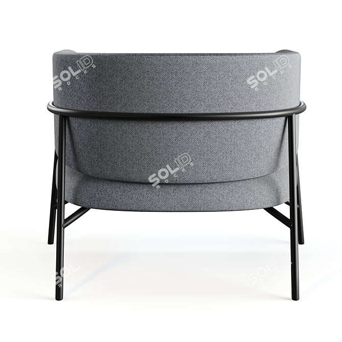 Sleek Samurai Armchair Design 3D model image 6