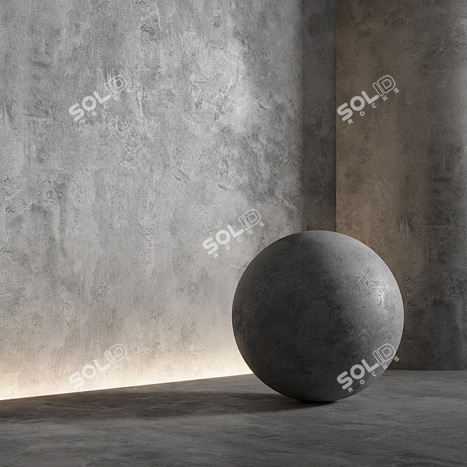 Seamless Decorative Plaster Material 3D model image 1