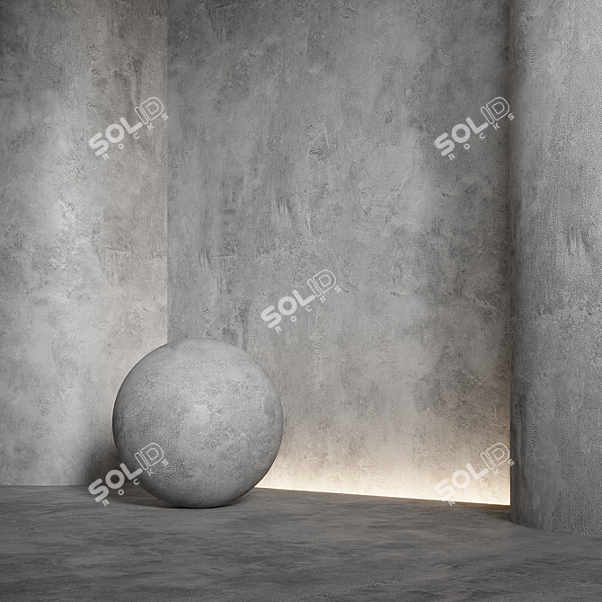 Seamless Decorative Plaster Material 3D model image 3