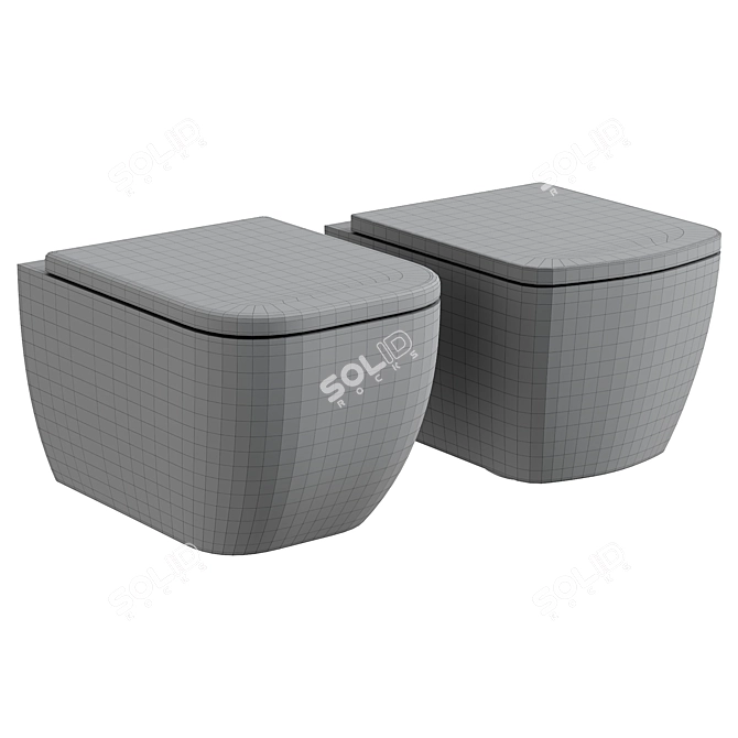 Allen Brau Hanging Toilets Set 3D model image 2