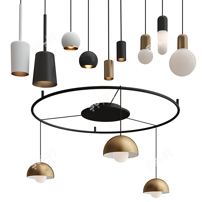 Modern Pendant Lighting HOOLAHOOP Design 3D model image 1