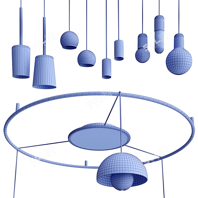 Modern Pendant Lighting HOOLAHOOP Design 3D model image 7