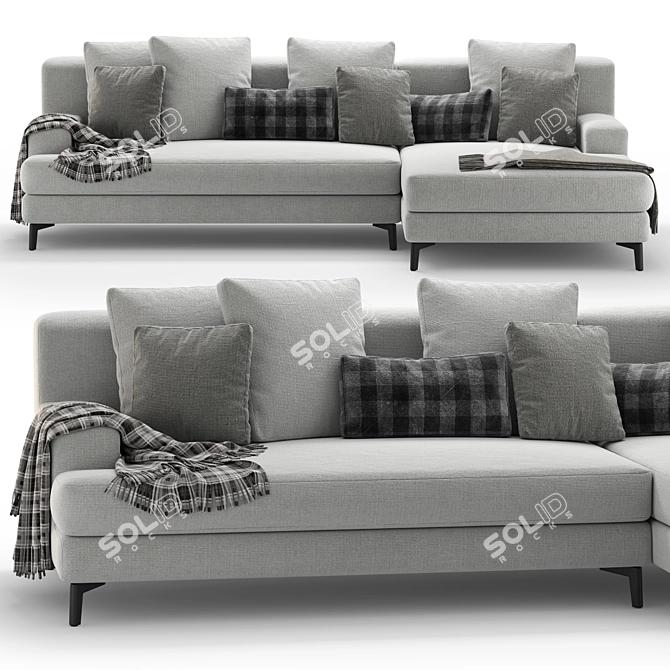 Elegant Corner Sofa in Portofino 3D model image 2
