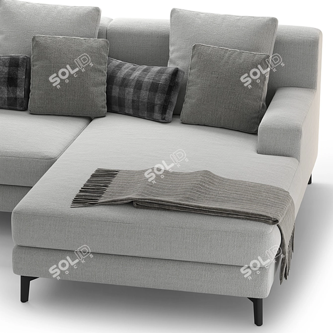 Elegant Corner Sofa in Portofino 3D model image 3