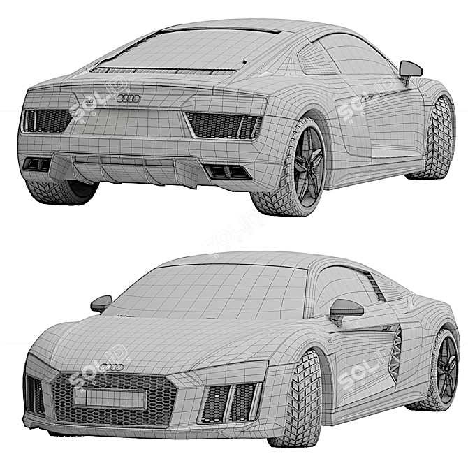 Audi R8 Luxury Car Model 3D model image 6