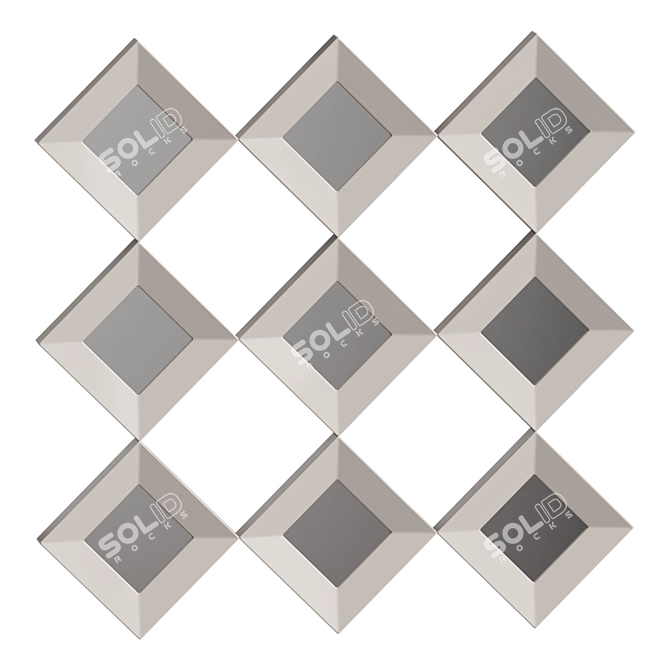 Masada Mirrored Squares Wall Sculpture 3D model image 1