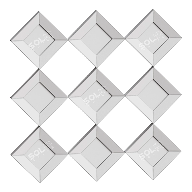 Masada Mirrored Squares Wall Sculpture 3D model image 2