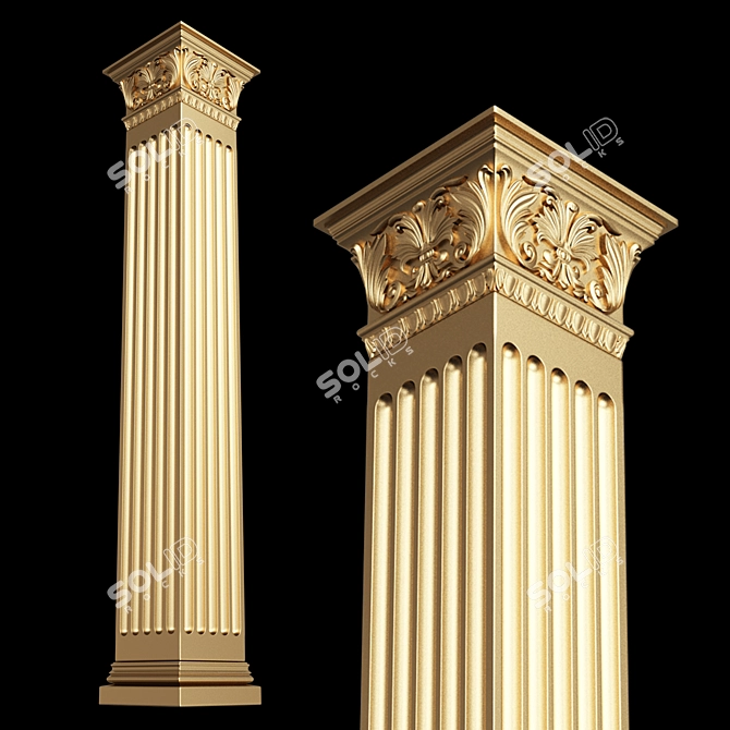 Capital Column 3D Model Kit 3D model image 1