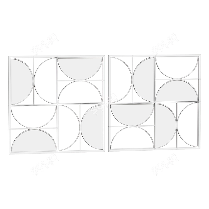 Contemporary Metal Wall Decor Set 3D model image 2