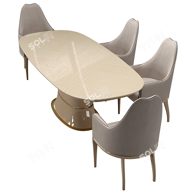 Luxury Contemporary Designer Dining Set 3D model image 5