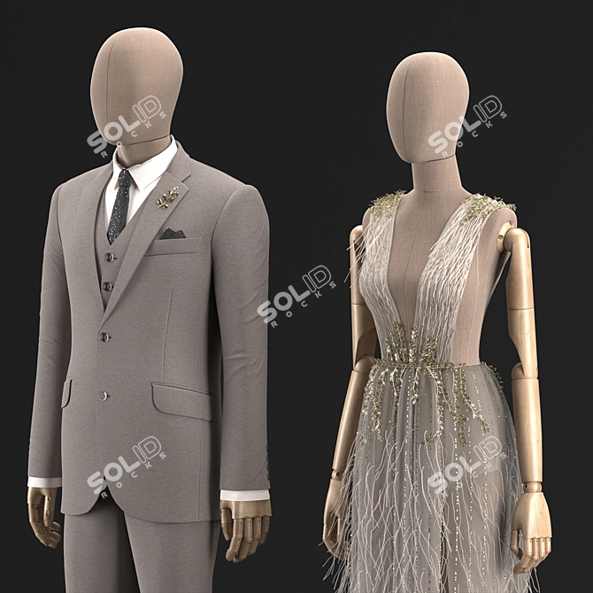 Corona 3ds Max Mannequin Set 3D model image 6