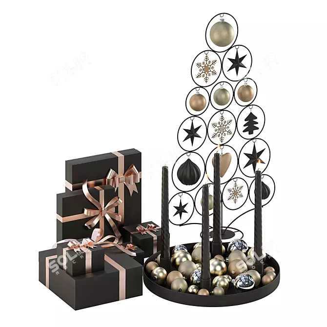 Festive Christmas Decor Set 3D model image 2