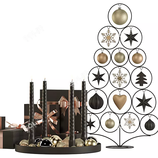 Festive Christmas Decor Set 3D model image 3