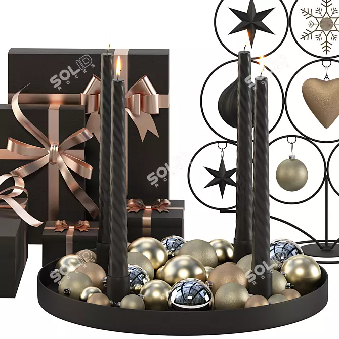 Festive Christmas Decor Set 3D model image 4