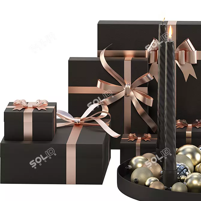 Festive Christmas Decor Set 3D model image 6