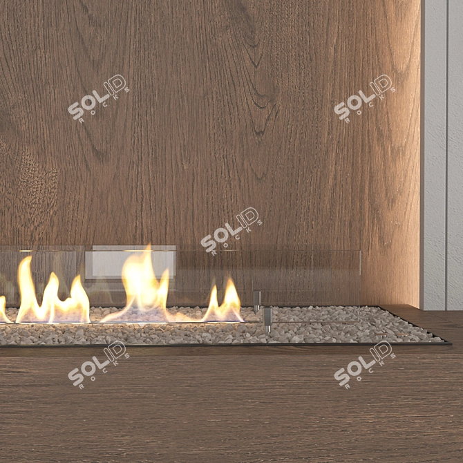 Samsung AU8000 65" TV Wall Set 3D model image 5