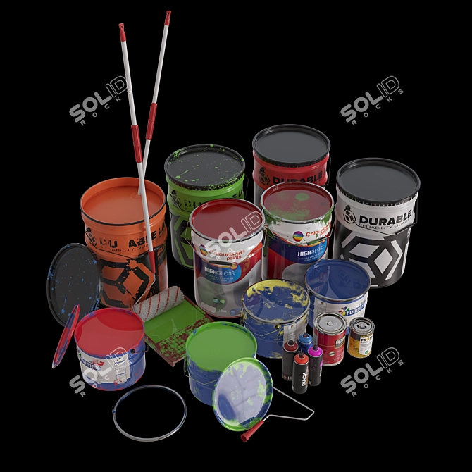 Model Smooth Paint Set 3D model image 1