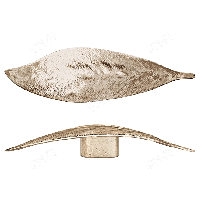 Elegant Leaf Furniture Handle 3D model image 1