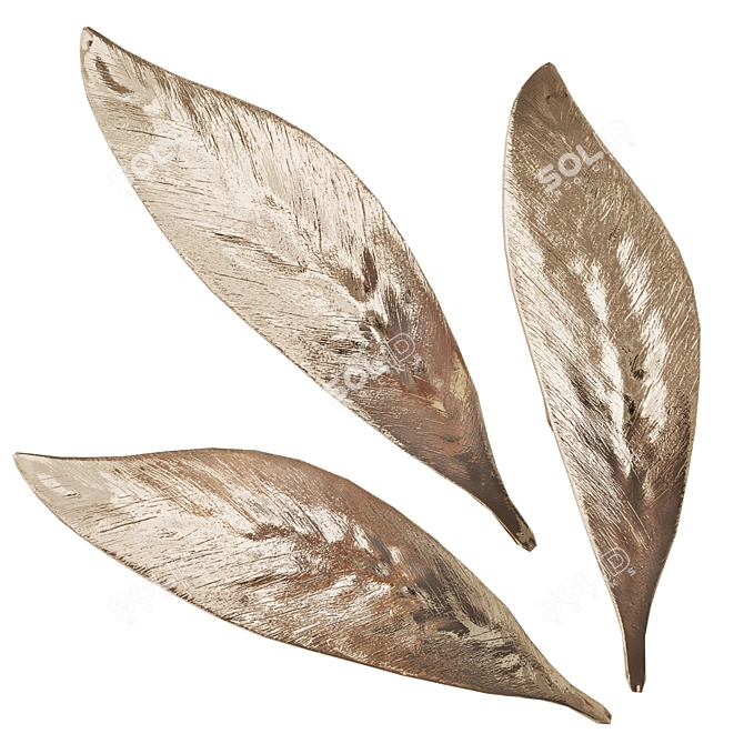 Elegant Leaf Furniture Handle 3D model image 2