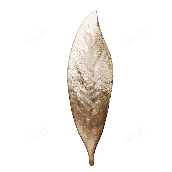 Elegant Leaf Furniture Handle 3D model image 3