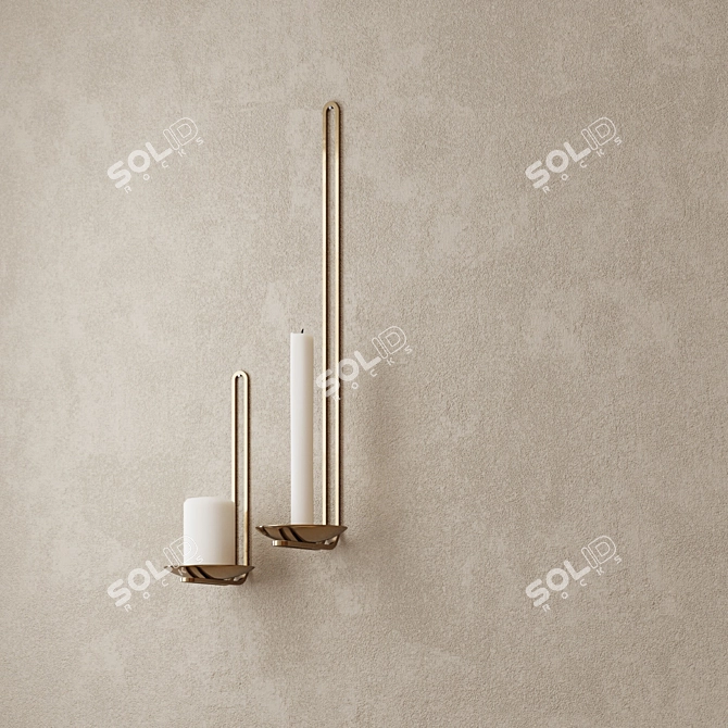 Minimalist Clip Wall Candle Holder 3D model image 3