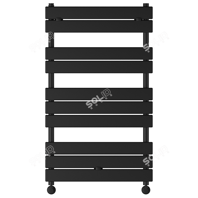 Hydronic Chrome Towel Warmer: Two Colors 3D model image 2