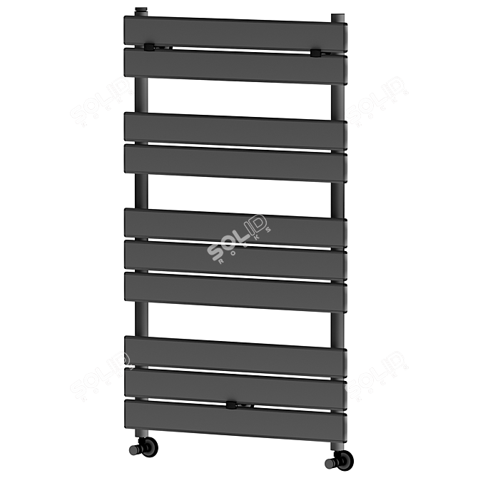 Hydronic Chrome Towel Warmer: Two Colors 3D model image 7