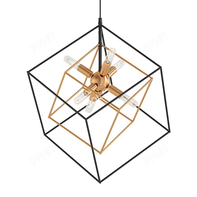 LALUZ Modern Gold Chandelier 3D model image 1