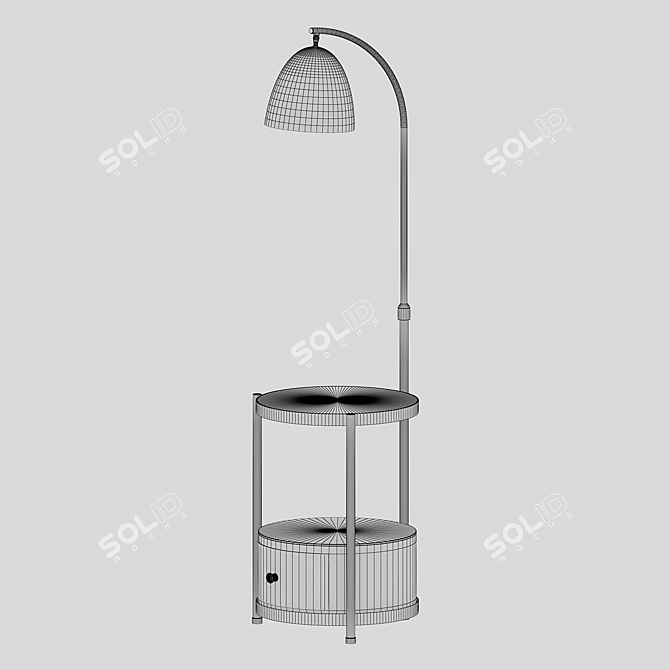 Classic Floor Lamp Table Combo 3D model image 3