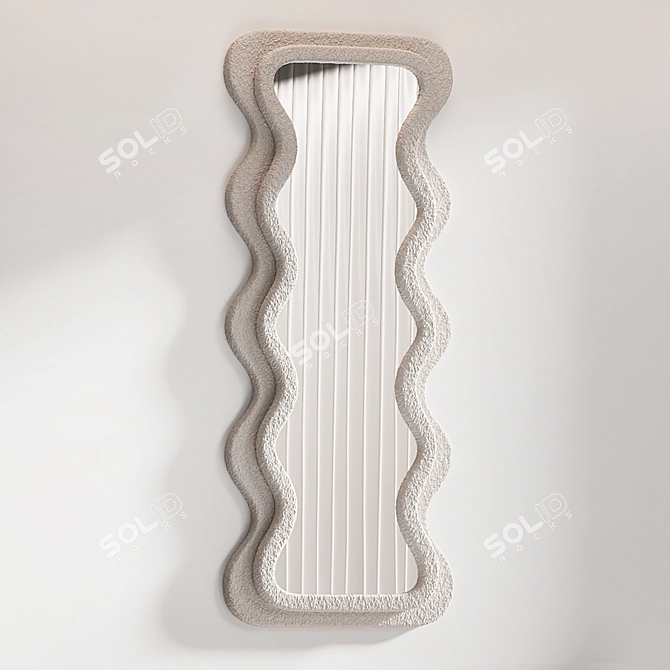 Wave Milk Velvet Framed Mirror 3D model image 3