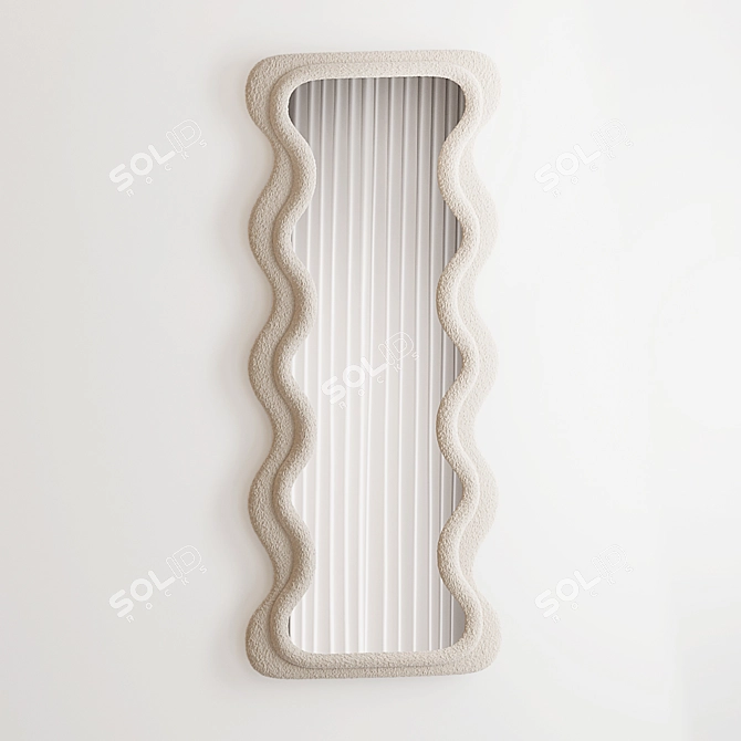 Wave Milk Velvet Framed Mirror 3D model image 5