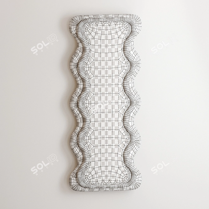 Wave Milk Velvet Framed Mirror 3D model image 6