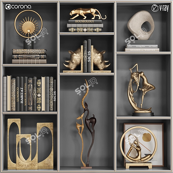 Glam Home Decor Set 28 3D model image 1