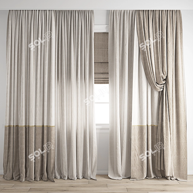 Polygonal Curtain Models Set 3D model image 1