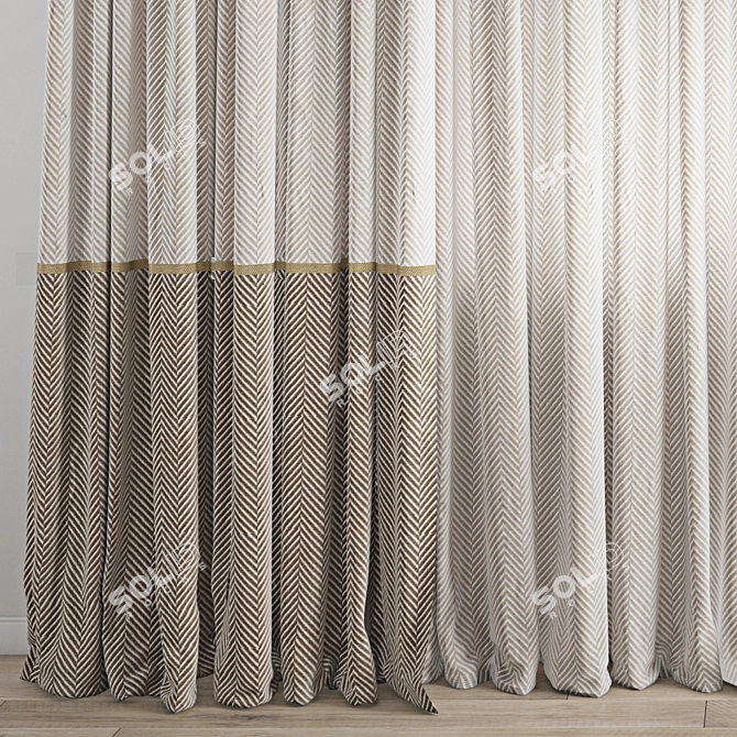 Polygonal Curtain Models Set 3D model image 2