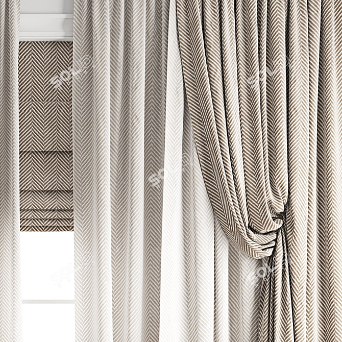 Polygonal Curtain Models Set 3D model image 4