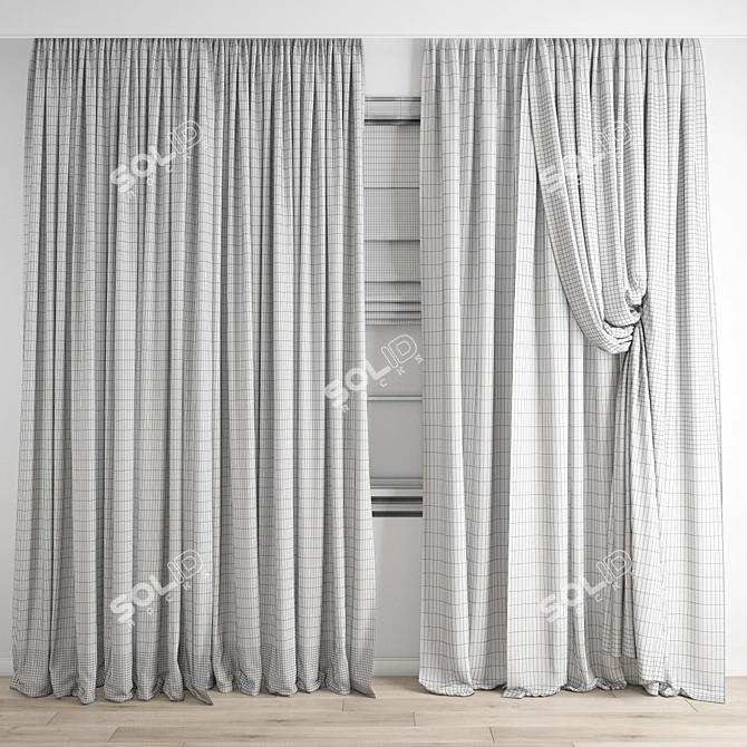 Polygonal Curtain Models Set 3D model image 5