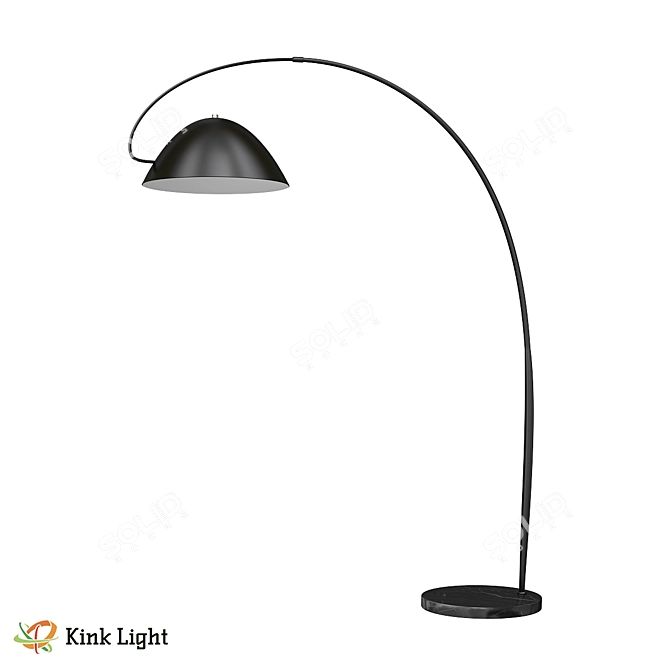 Classic Black Metal Floor Lamp 3D model image 1