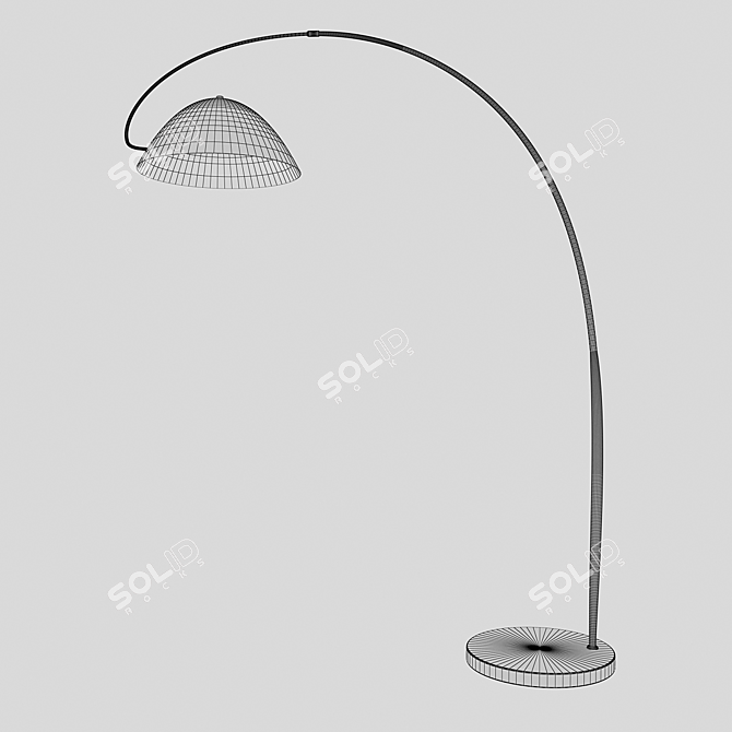 Classic Black Metal Floor Lamp 3D model image 2