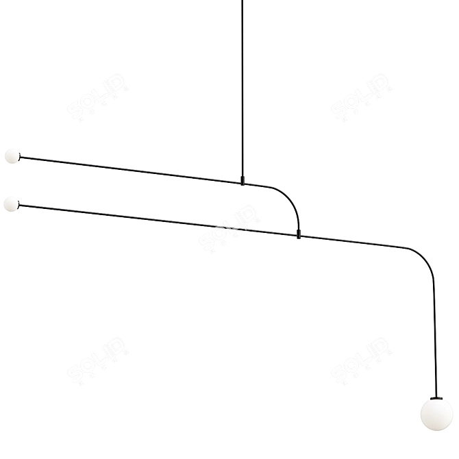 Modern Design Lamp Lines 5 3D model image 1