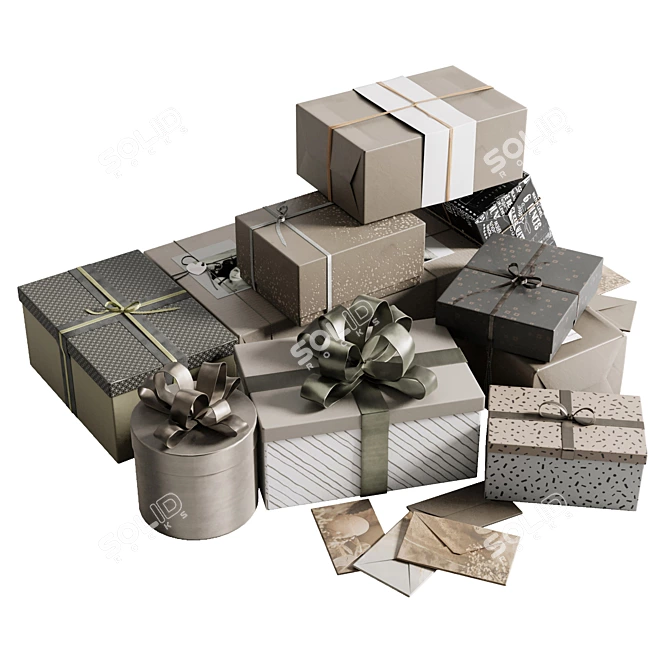 Christmas Gift Boxes 3D Model 3D model image 7