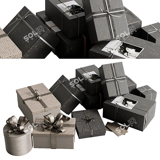 Christmas Gift Boxes 3D Model 3D model image 8