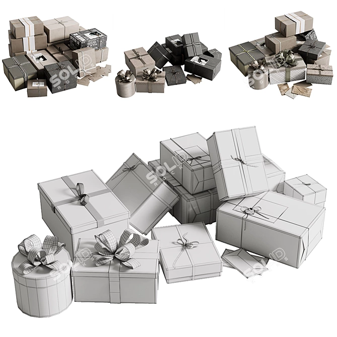 Christmas Gift Boxes 3D Model 3D model image 11