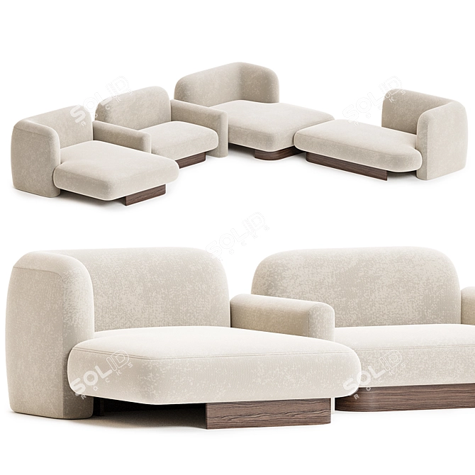 Modern Pop Sofa by Delcourt 3D model image 1